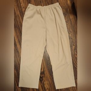 ALFRED  DUNNER Sz 16 Taupe Beige Tan Wide Leg Pants